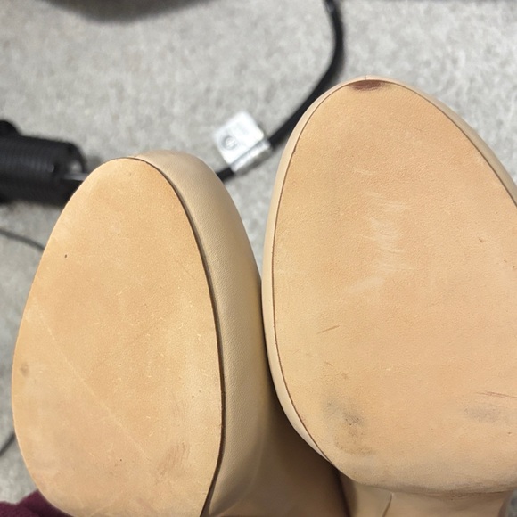 Barneys New York CO-OP Cream Heeled leather Boots 39 - Picture 8 of 9